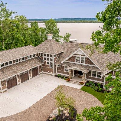 Exterior of home with Pickerel Lake in the background